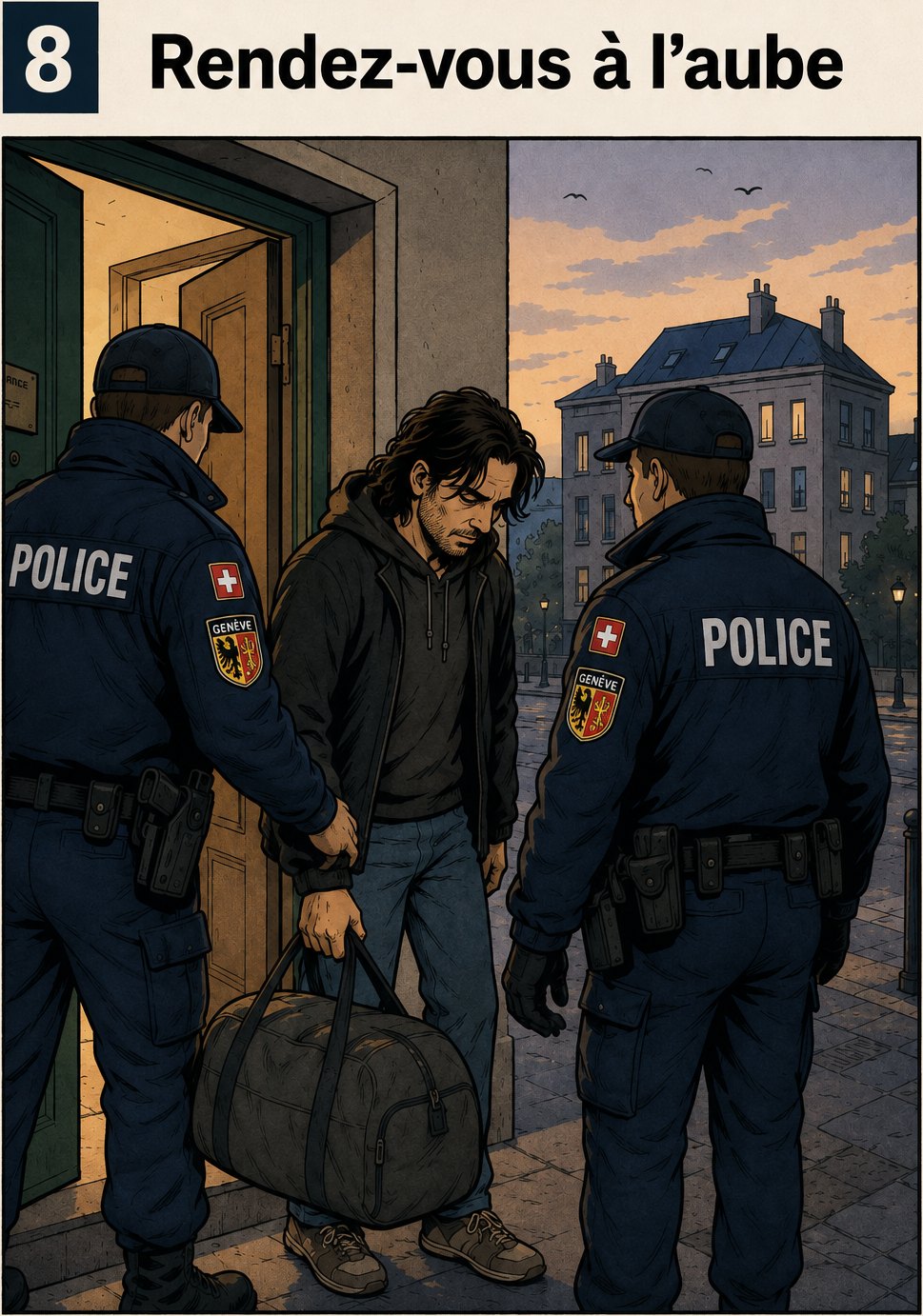 L'évacuation, à l'aube