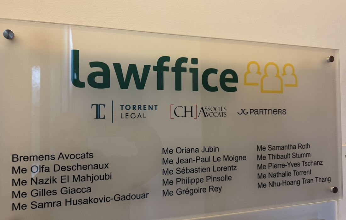 Plaque de Lawffice SA, rue Général-Dufour 22 à Genève