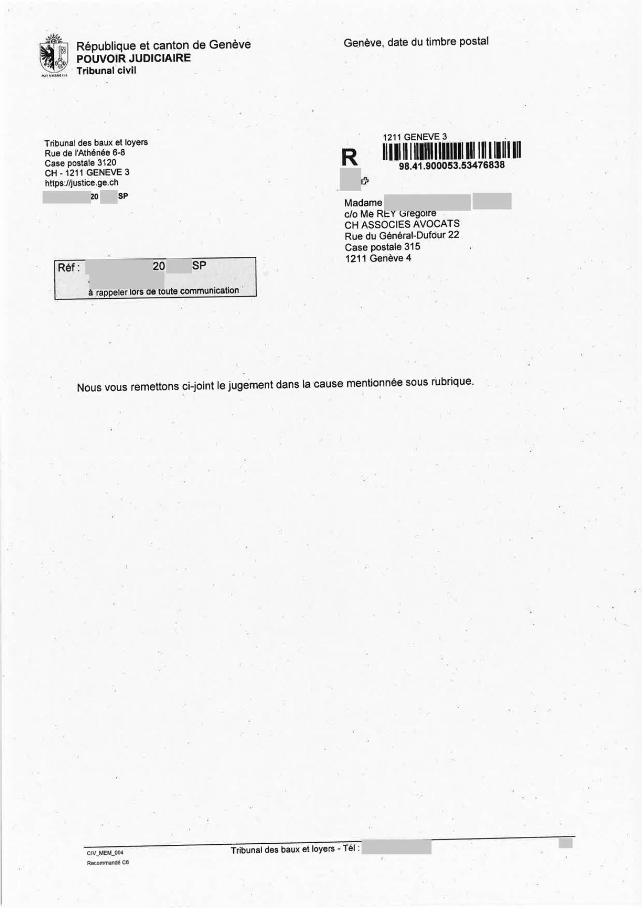Jugement rayant la cause du rôle, page 1