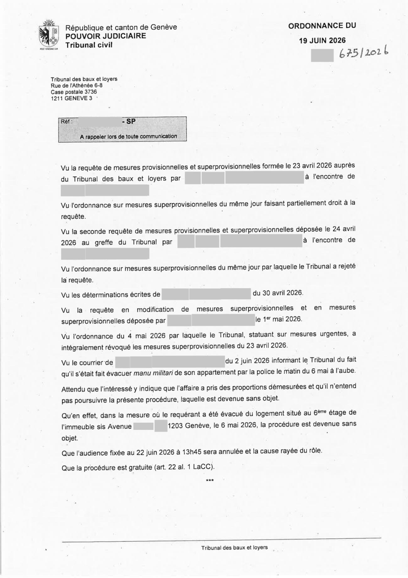 Jugement rayant la cause du rôle, page 2
