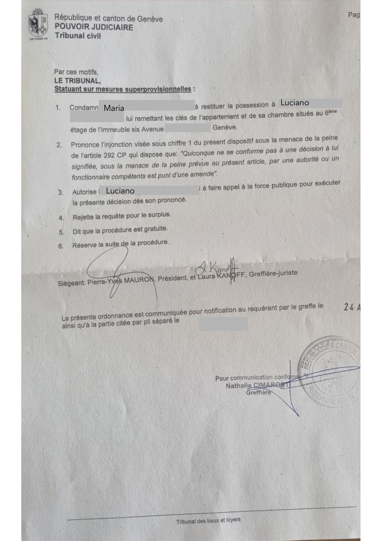 Ordonnance de mesures superprovisionnelles du 23 avril, page 3