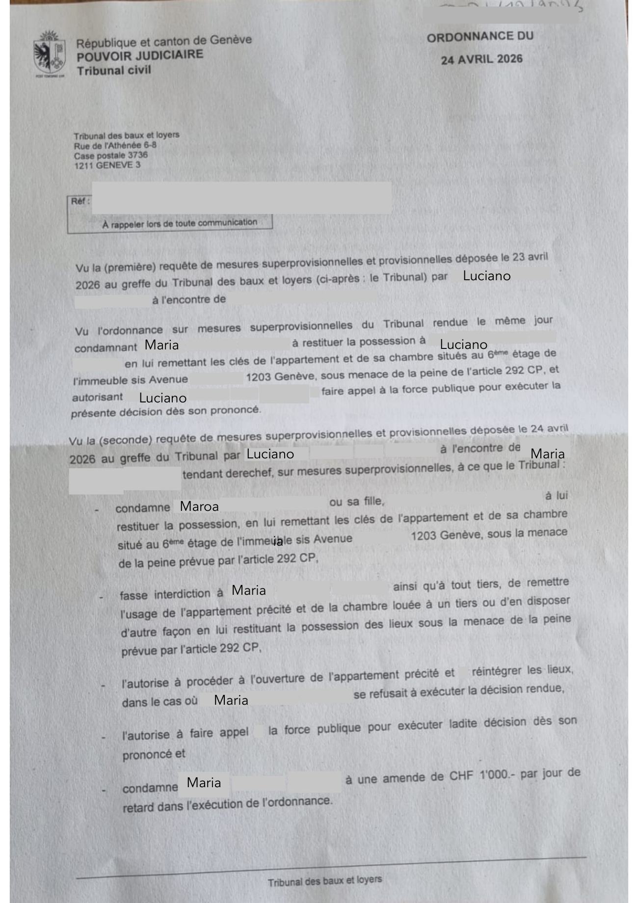Ordonnance de mesures superprovisionnelles du 23 avril, page 4