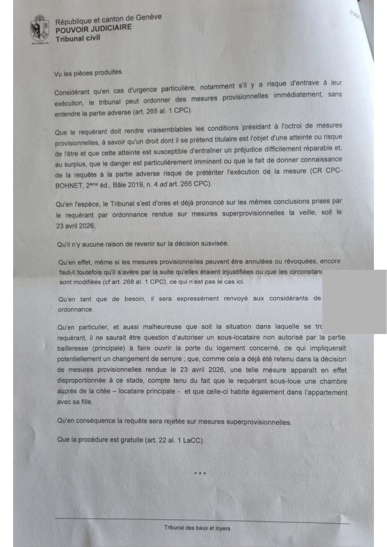Ordonnance de mesures superprovisionnelles du 23 avril, page 5