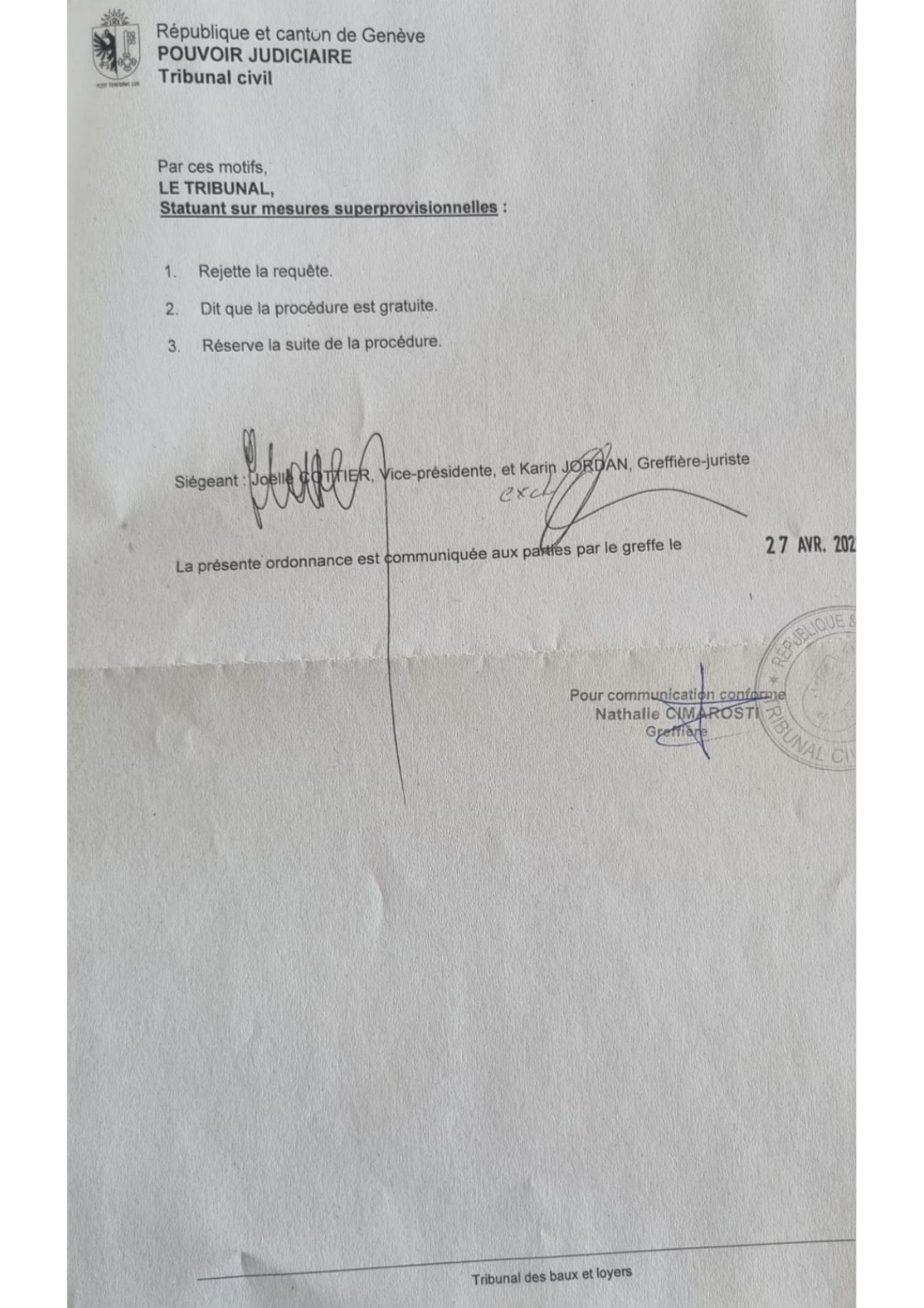 Ordonnance de mesures superprovisionnelles du 23 avril, page 6