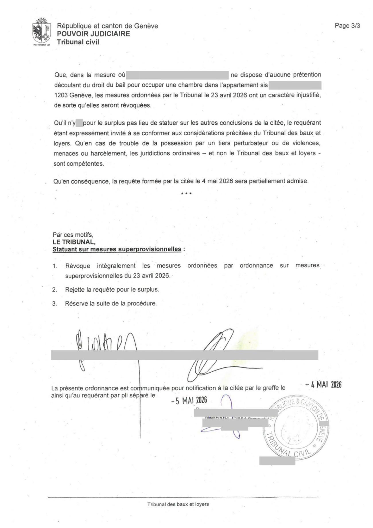 Ordonnance du 4 mai révoquant les mesures, page 3