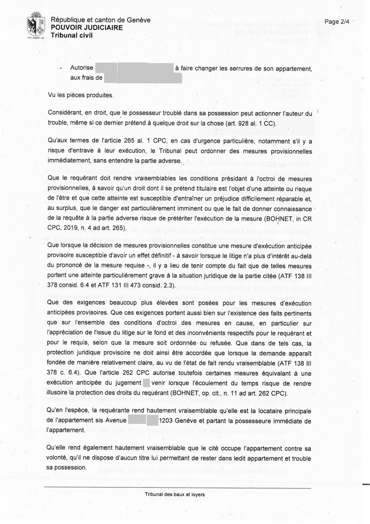 Ordonnance du Tribunal de première instance du 5 mai, page 2