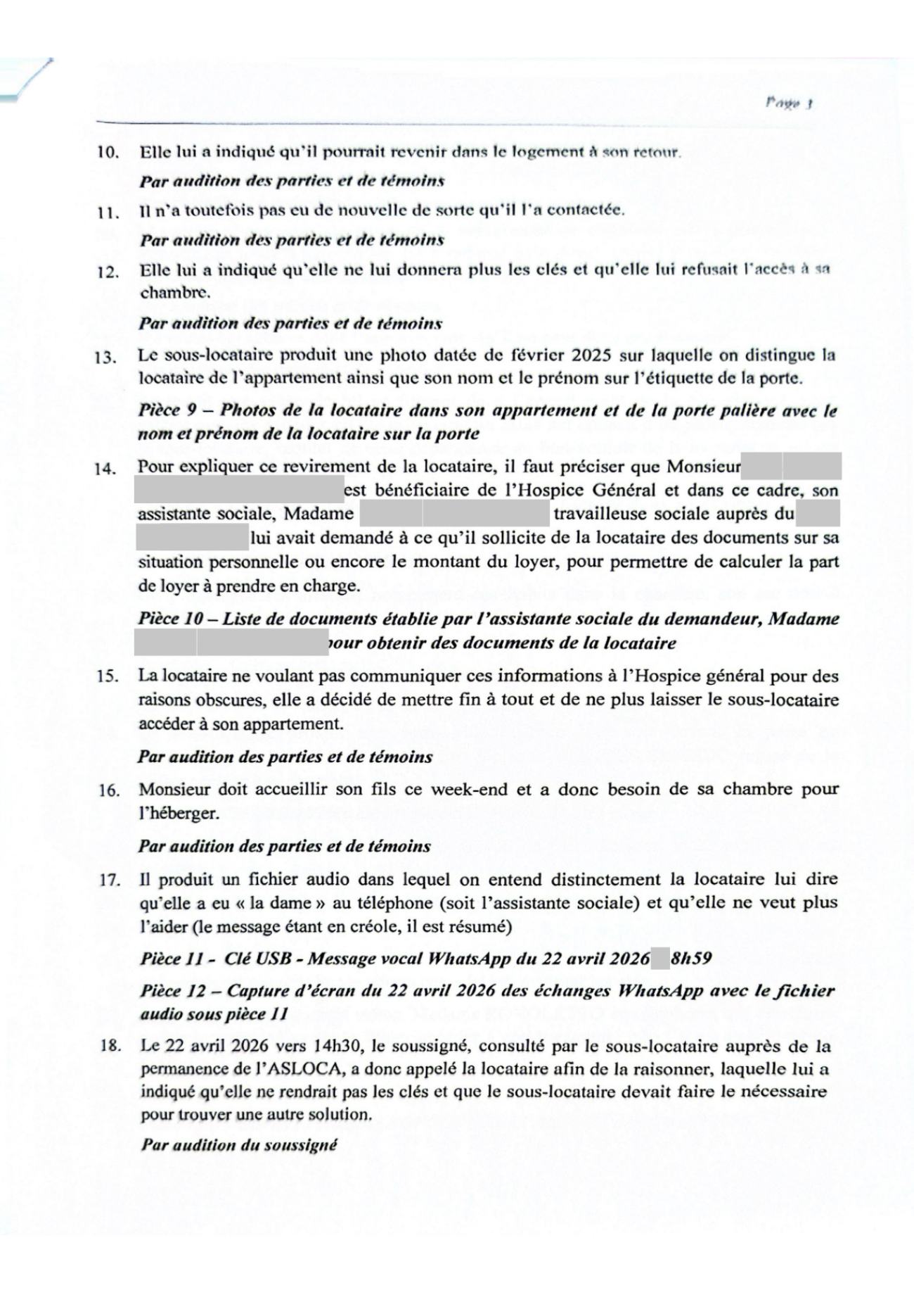 Requête de mesures superprovisionnelles de la partie adverse, et son chargé de pièces, page 3