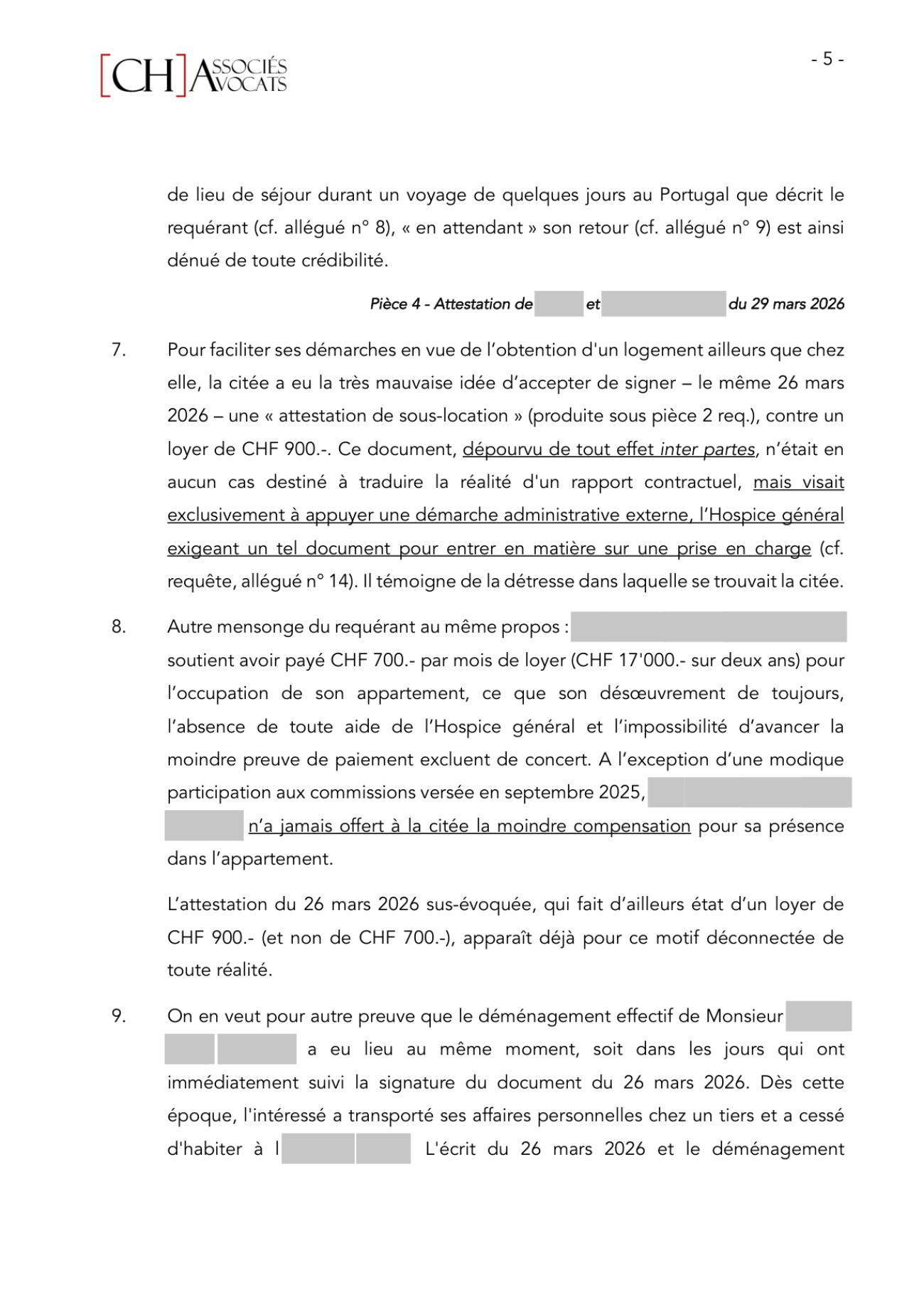 Notre requête en modification des mesures superprovisionnelles, page 5