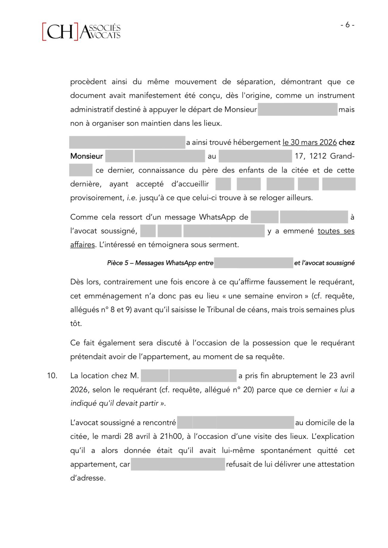 Notre requête en modification des mesures superprovisionnelles, page 6