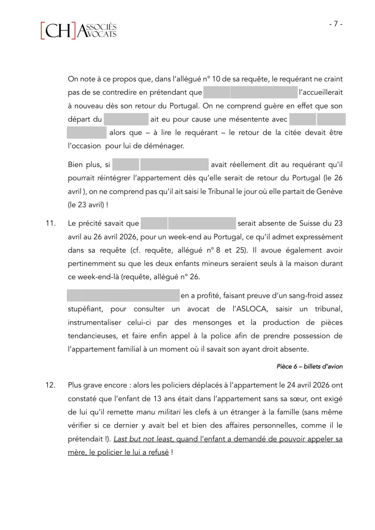 Notre requête en modification des mesures superprovisionnelles, page 7