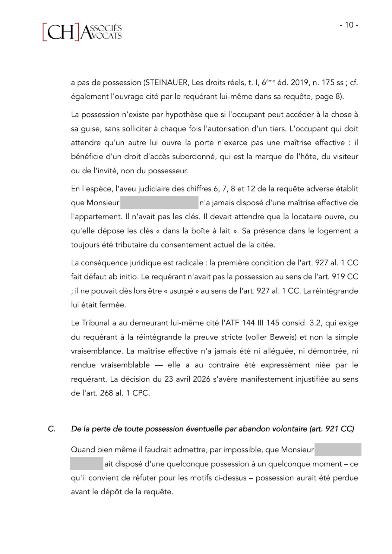 Notre requête en modification des mesures superprovisionnelles, page 10