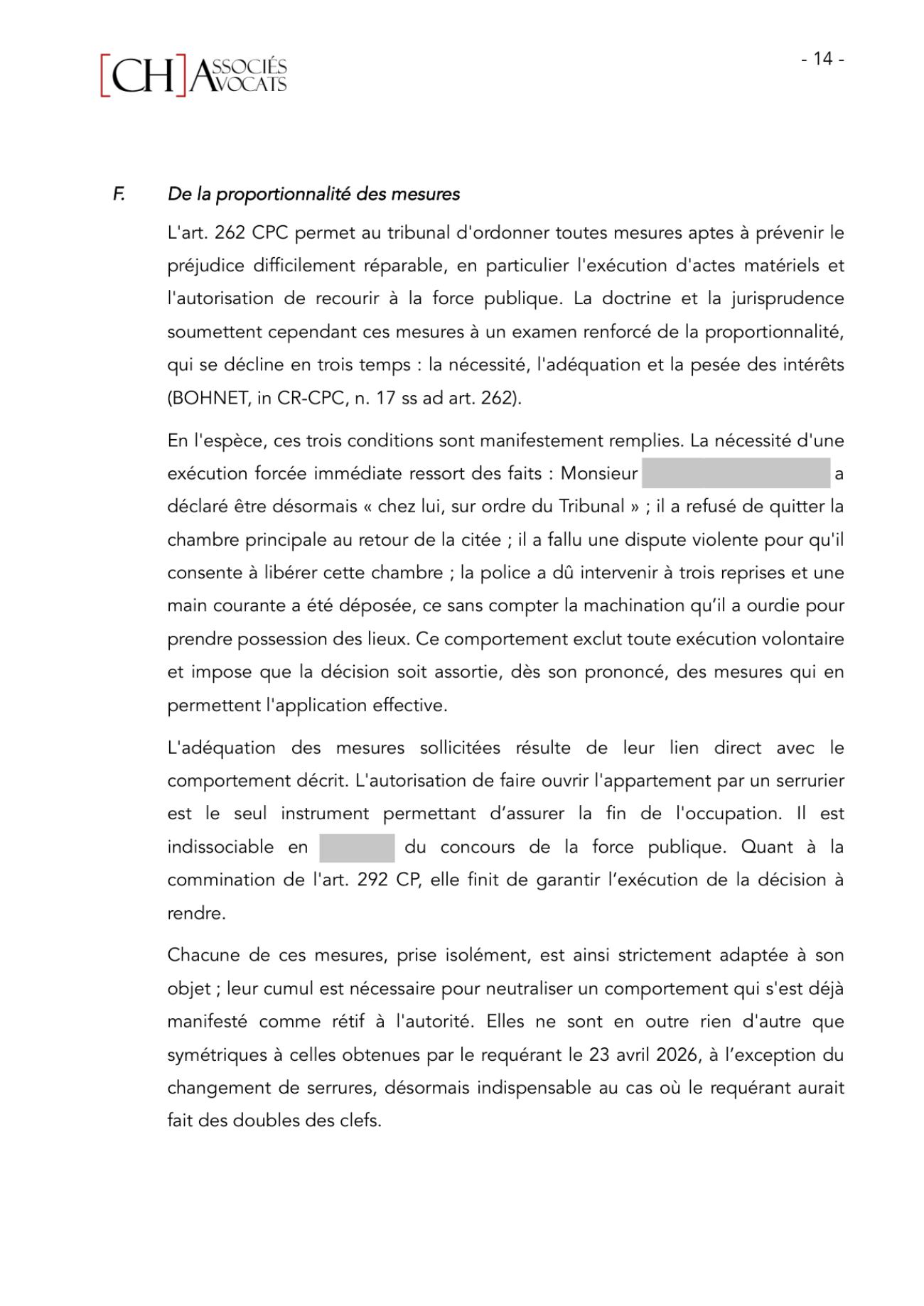Notre requête en modification des mesures superprovisionnelles, page 14