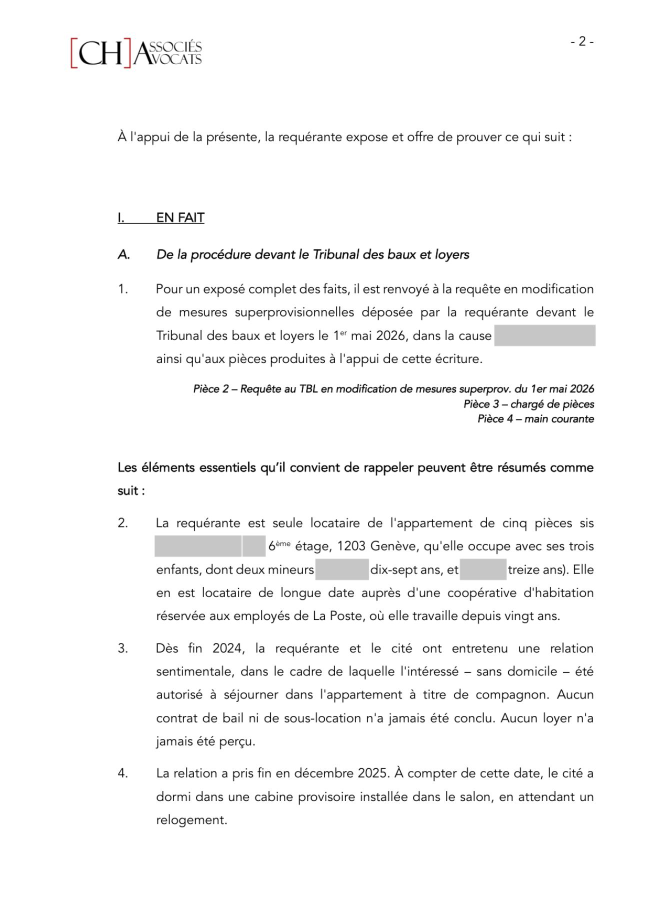 Notre requête de mesures provisionnelles urgentes au Tribunal de première instance, page 2