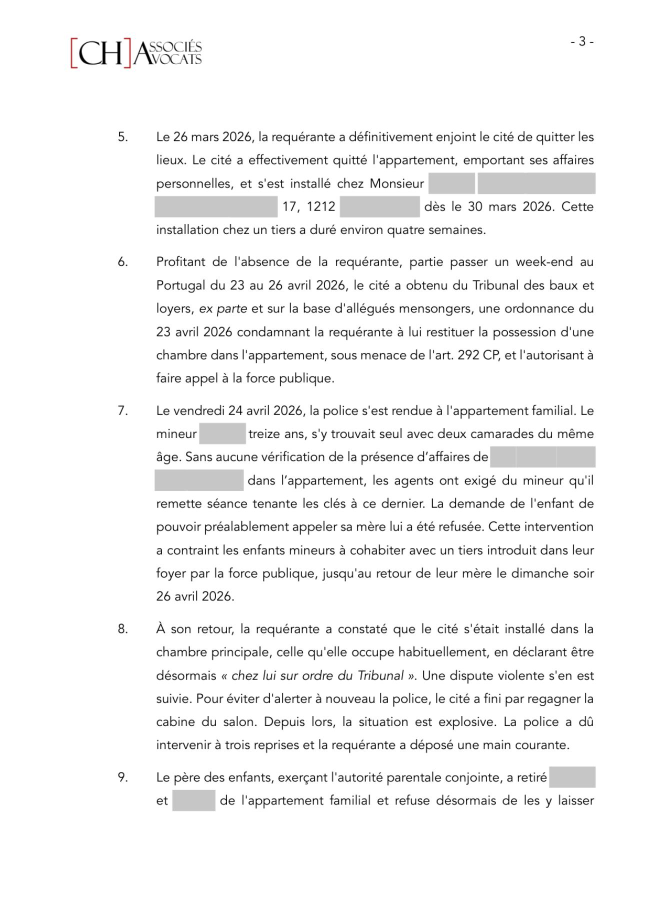 Notre requête de mesures provisionnelles urgentes au Tribunal de première instance, page 3