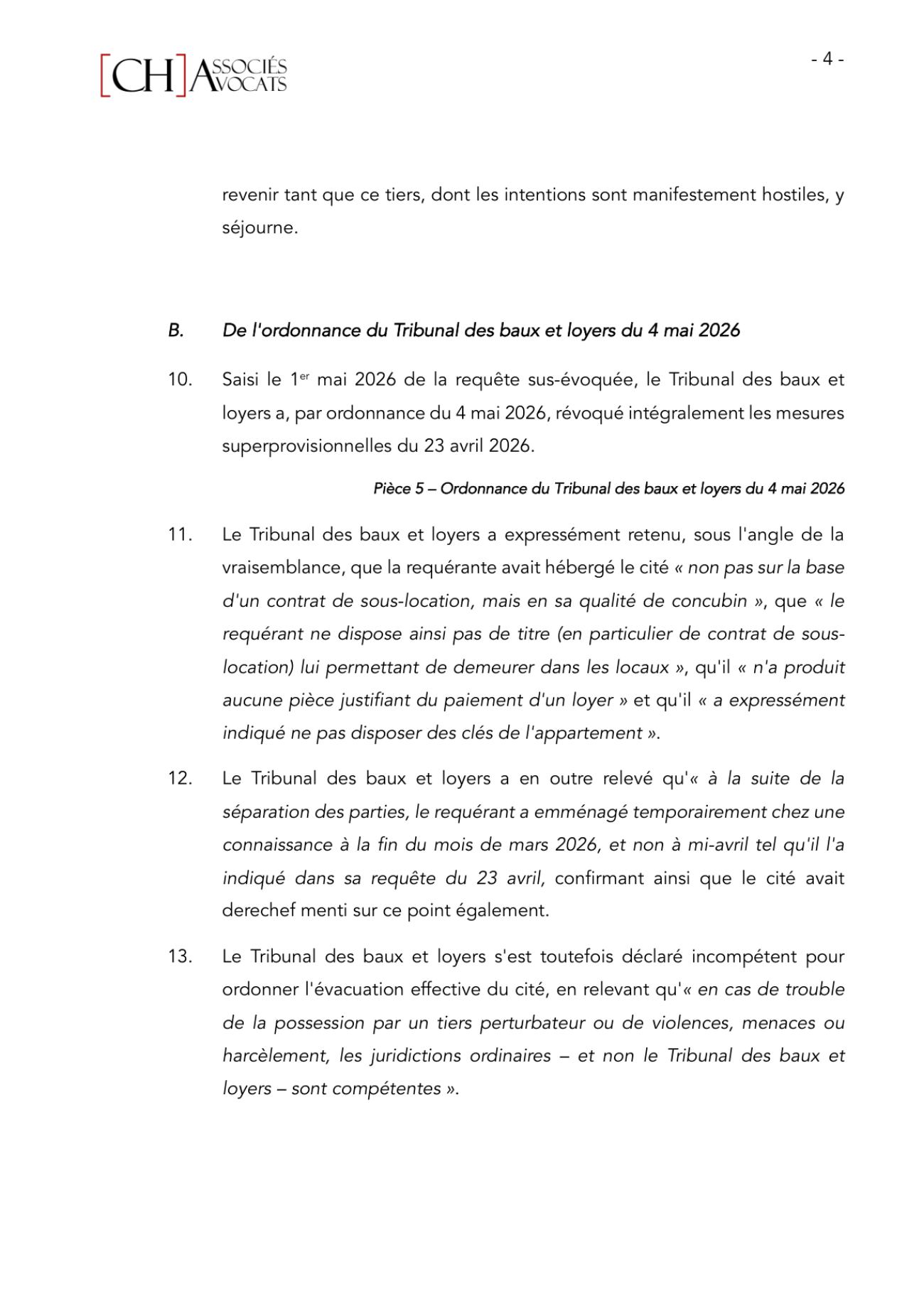 Notre requête de mesures provisionnelles urgentes au Tribunal de première instance, page 4