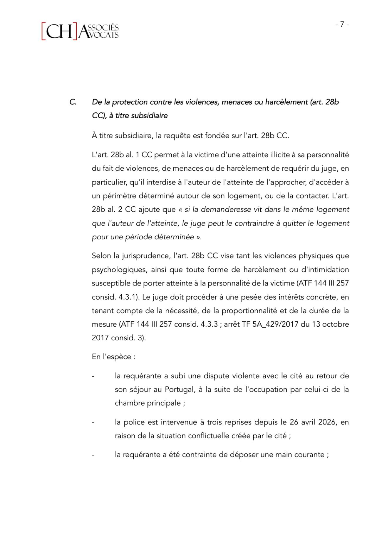 Notre requête de mesures provisionnelles urgentes au Tribunal de première instance, page 7