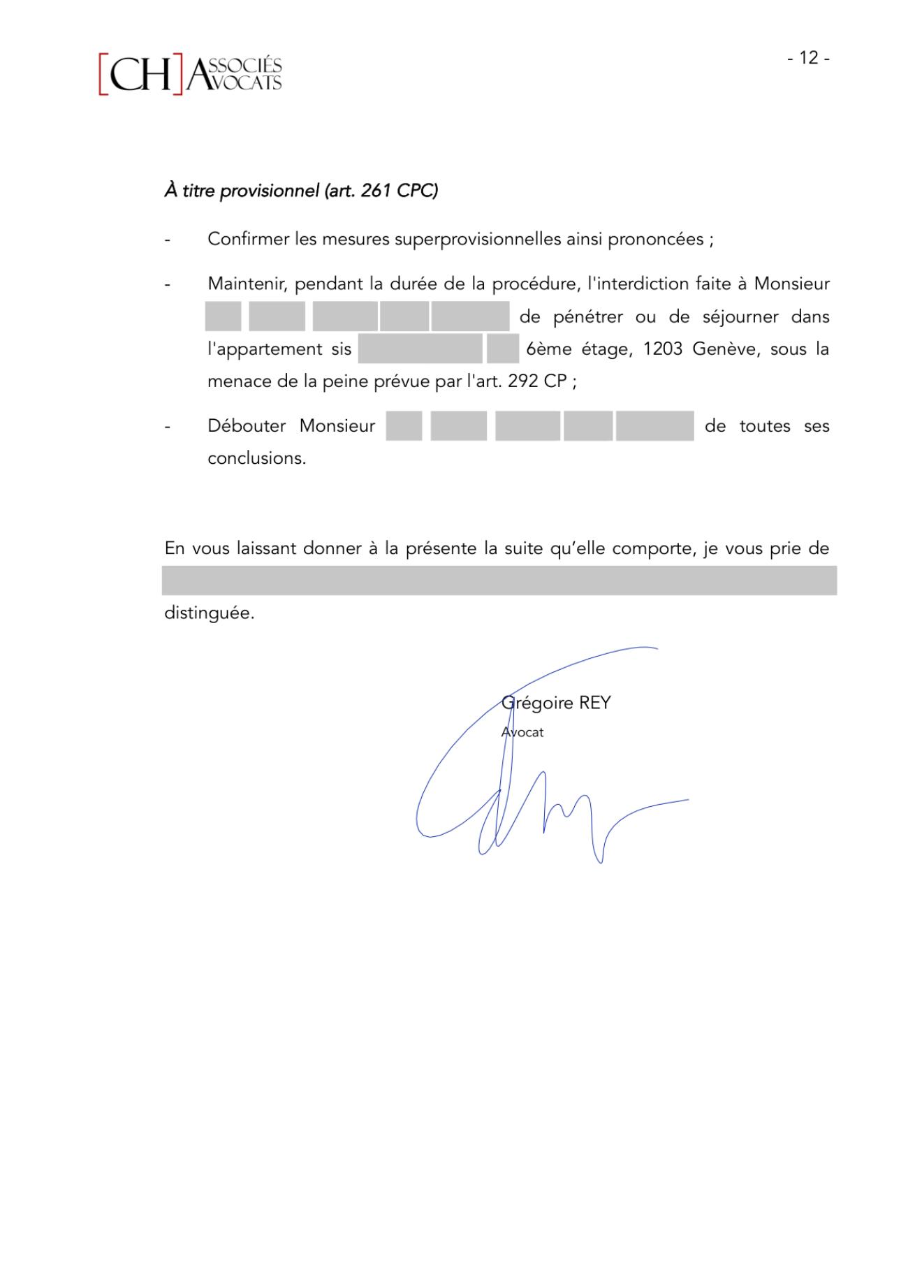 Notre requête de mesures provisionnelles urgentes au Tribunal de première instance, page 12